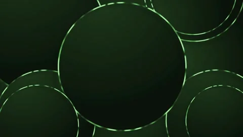Abstract background with overlapping black circles and shiny silver ring ed.. Stock Footage 336873105
