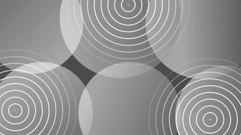Abstract background with overlapping circles and concentric ring patterns a.. 스톡 동영상 337876653