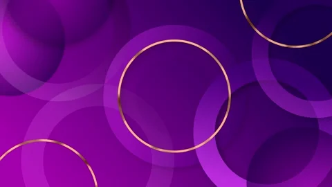Abstract background with overlapping circles and gold rings animation Stock Footage 339292142