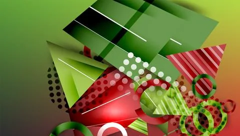 Abstract background - overlapping circles, rectangles, and triangles with Stock Illustration