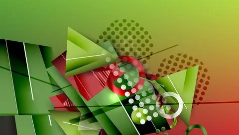 Abstract background - overlapping circles, rectangles, and triangles with Illustrazione stock