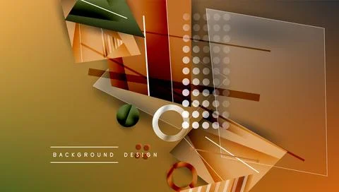 Abstract background - overlapping circles, rectangles, and triangles with Stock Illustration