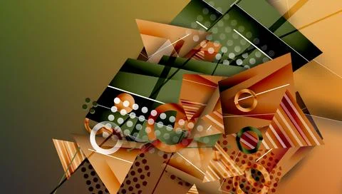 Abstract background - overlapping circles, rectangles, and triangles with Illustrazione stock