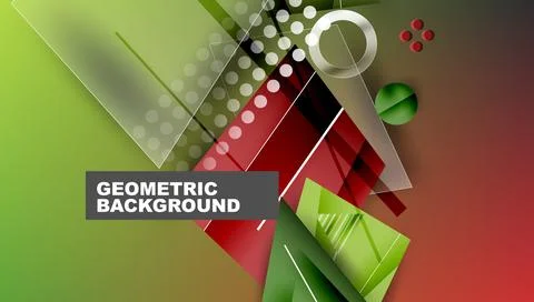 Abstract background - overlapping circles, rectangles, and triangles with Illustrazione stock