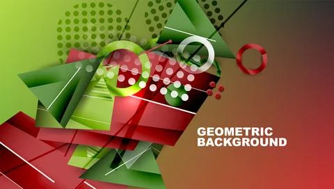 Abstract background - overlapping circles, rectangles, and triangles with Stock Illustration