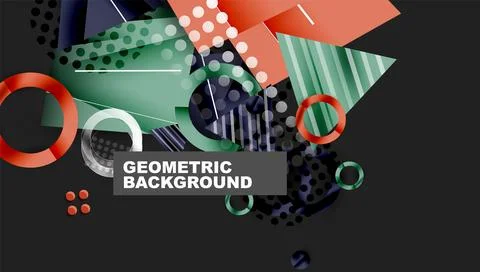 Abstract background - overlapping circles, rectangles, and triangles with Illustrazione stock