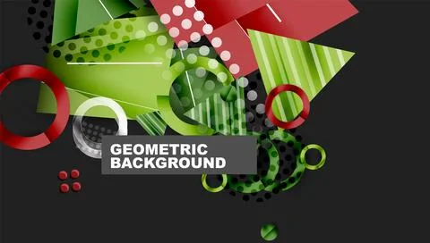 Abstract background - overlapping circles, rectangles, and triangles with Illustrazione stock