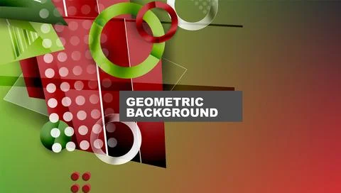 Abstract background - overlapping circles, rectangles, and triangles with Illustrazione stock