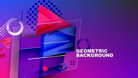 Abstract background - overlapping circles, rectangles, and triangles with Illustrazione stock