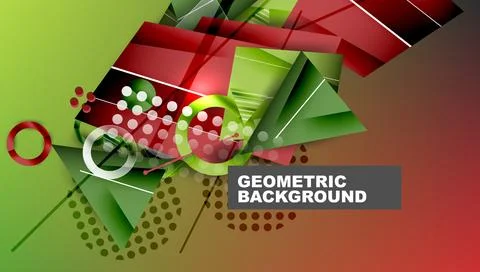 Abstract background - overlapping circles, rectangles, and triangles with Stock Illustration