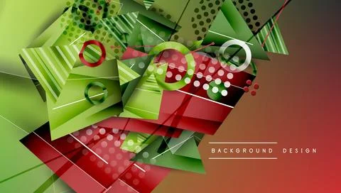 Abstract background - overlapping circles, rectangles, and triangles with Illustrazione stock