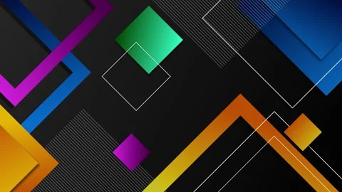 Abstract background with overlapping geometric squares and angled lines ani.. Stock Footage 334763161