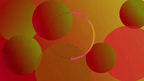 Abstract background with overlapping gradient circles and a thin loading-ri.. Vidéo 335097985
