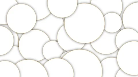 Abstract background of overlapping paper circles with soft shadows and a cl.. Stock Footage 337266073