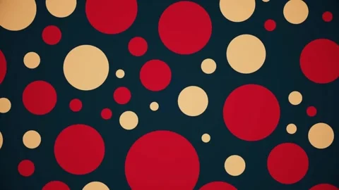 Abstract Background of Overlapping Red and Beige Circles on Dark Blue Video stock 297016170