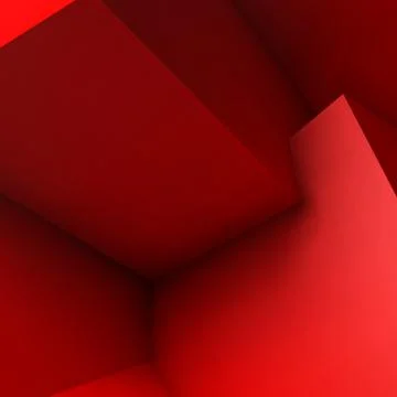 Abstract background with overlapping red cubes Stock Illustration