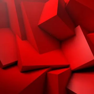 Abstract background with overlapping red cubes Illustrazione stock