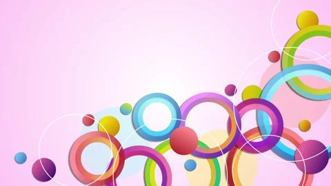 Abstract background overlapping translucent rings and circles along the bot.. Stock Footage 333909588