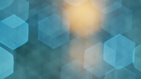 Abstract background, overlay with blue light bokeh,  4k Stock Footage 258384719