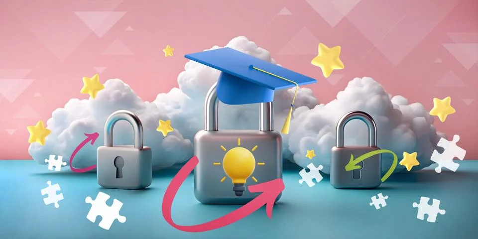 Abstract background. Padlock with cap concept of security and hacker protection Stock Illustration