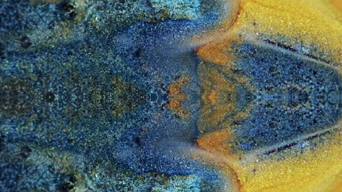 Abstract background paint blend yellow blue shapes Stock Footage 282114819
