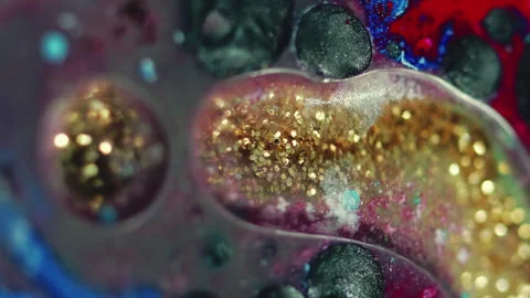 Abstract background paint mix bubbles sparkling Stock Footage 267787628
