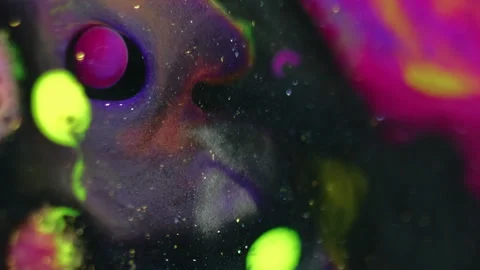 Abstract background paint mix bubbles colorful oil Stock Footage 268745763