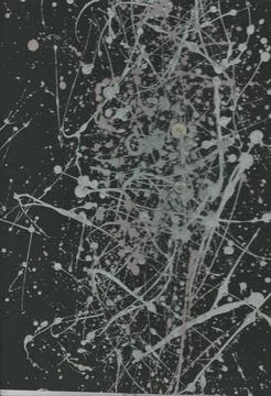 Abstract background with paint splashes and blots on a black background Stock Illustration
