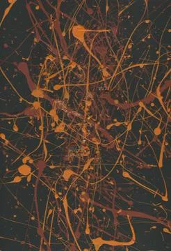 Abstract background with paint splashes and blots on a black background Illustrazione stock