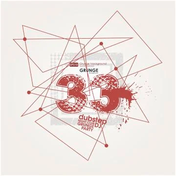 Abstract background with paint stain and geometric shapes. Stock Illustration