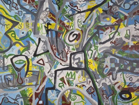 Abstract background painting on canvas Illustrazione stock