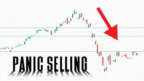 Abstract background of Panic selling stock market chart graph on white backgr Stock Illustration
