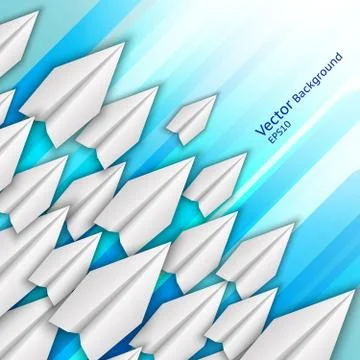 Abstract background with paper airplanes Stock Illustration