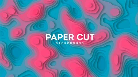 Abstract background with paper cut out layers. Vector illustration. Material Stock Illustration