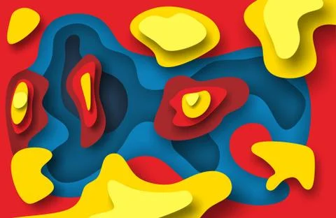 Abstract background with paper cut shapes. Design for flyers, posters or invi Stock Illustration