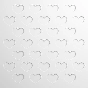 Abstract background with paper hearts Stock Illustration