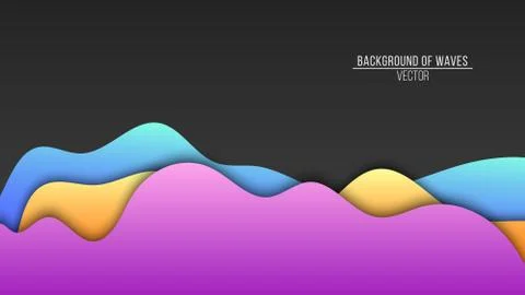 Abstract background of paper multicolored waves. Flat waves. Vector applicati Illustration