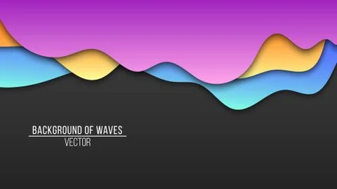 Abstract background of paper multicolored waves. Cardboard waves. Vector appl Stock Illustration