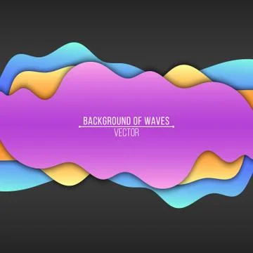 Abstract background of paper multicolored waves. Flat waves. Vector banner. A Stock Illustration