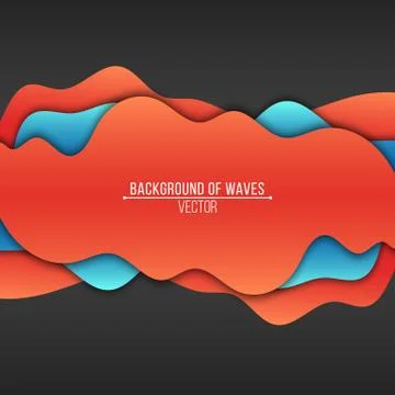 Abstract background of paper multicolored waves. Flat waves. Vector banner. A 库存插图