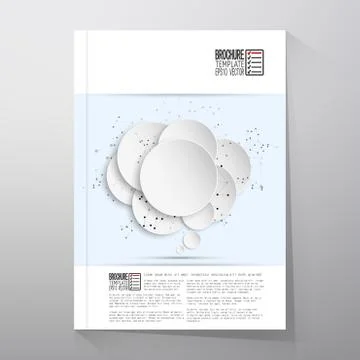 Abstract background of paper speech bubble with the social network.  Brochure イラスト素材