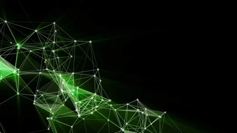 Abstract background of the particle. green particles move slowly against a black Stock Footage 82880497
