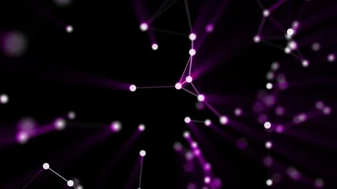 Abstract background of the particle. purple particles move slowly on a black bac Stock Footage 82881206