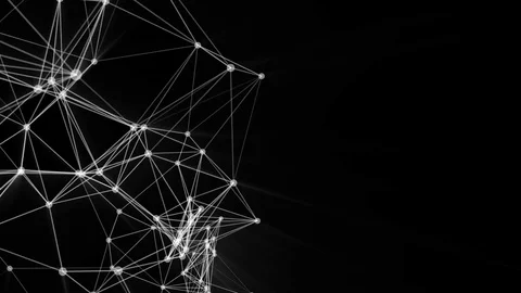Abstract background of the particle. white particles move slowly on a black back Stock Footage 82879842
