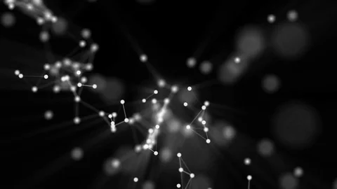 Abstract background of the particle. white particles move slowly on a black back Stock Footage 82880965