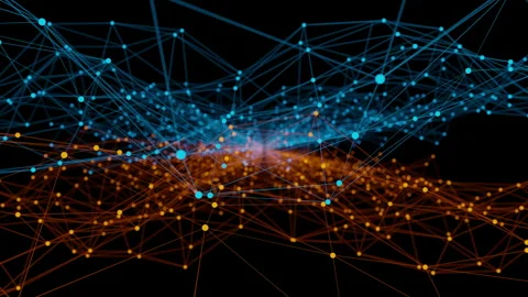 Abstract Background With Particles And Lines Stock Footage 139377214