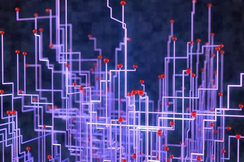 Abstract background of particles and lines Stock Illustration