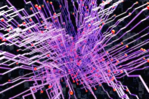 Abstract background of particles and lines Stock Illustration
