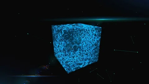 Abstract background with particles and plexus. Cube Stock Footage 82518516