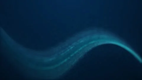 Abstract background with particles and waves in turquoise color Stock Footage 243975889